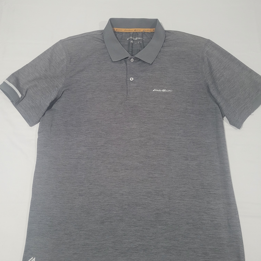 Eddie Bauer Men's Heather Gray Performance Polo
